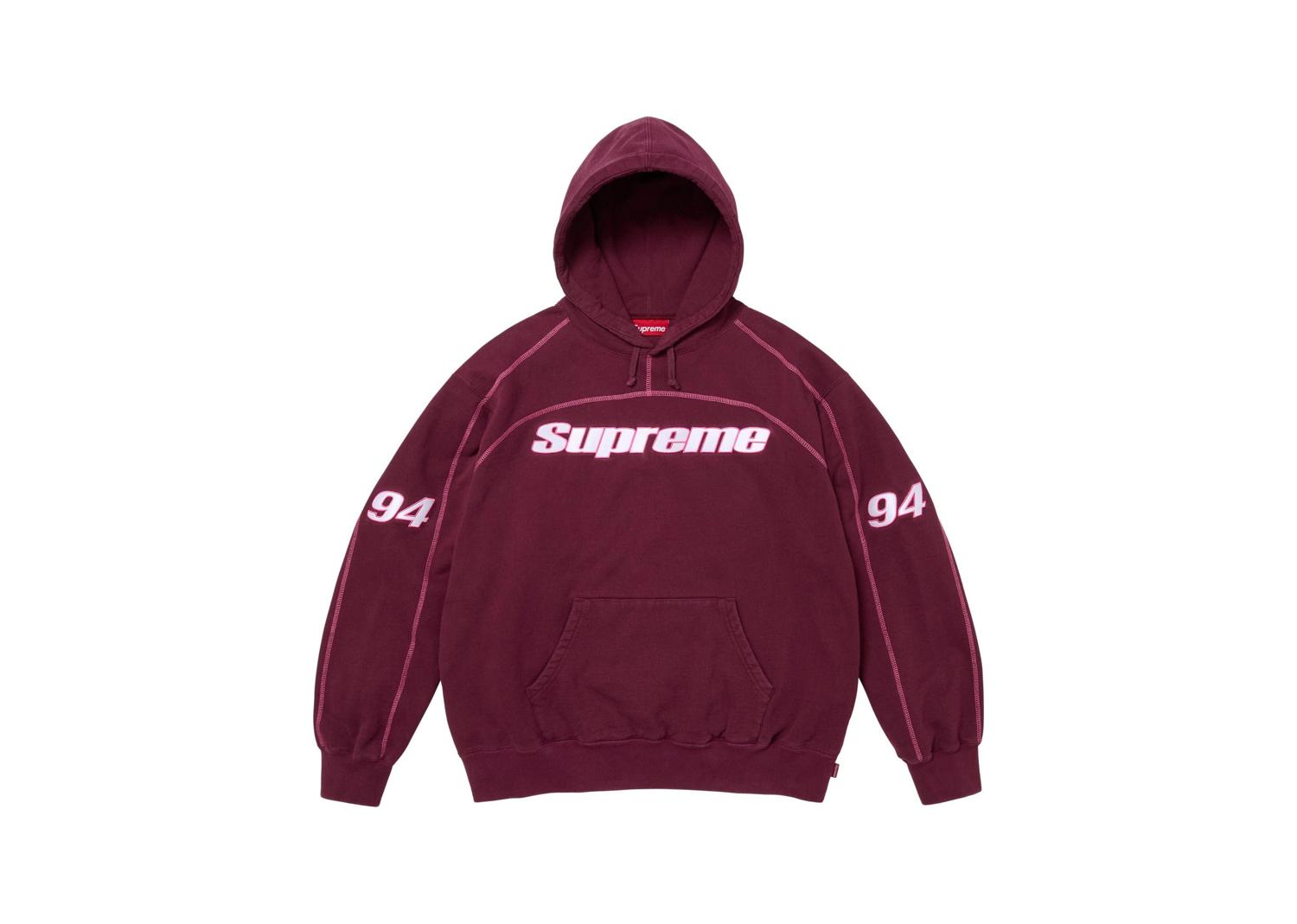 Supreme Overlock Hooded Sweatshirt Burgundy