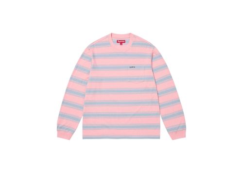 Supreme Stripe Pocket LS Top Pink
