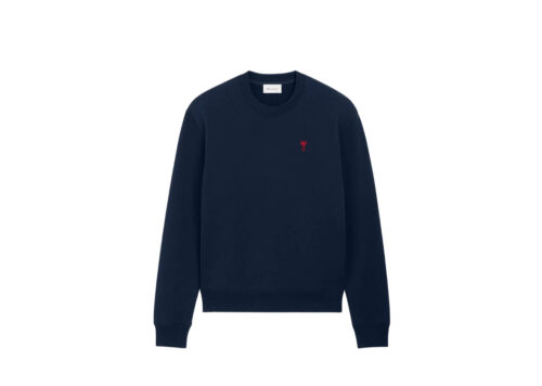 AMI PARIS Navy Cotton Ami de Coeur Sweatshirt Night Blue