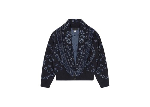 Alanui Bandana Jacquard Cardi Bomber Midnight Blue-Multicolor