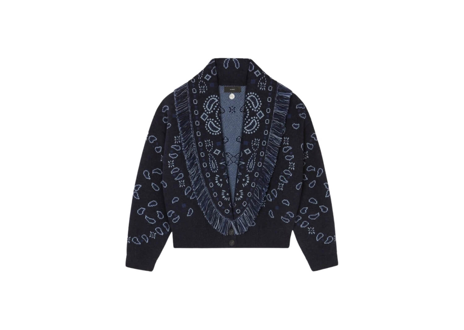 Alanui Bandana Jacquard Cardi Bomber Midnight Blue-Multicolor