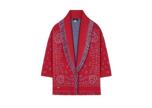 Alanui Bandana Jacquard Cardigan Ruby-Multicolor