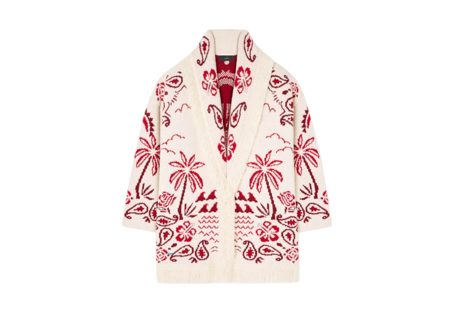 Alanui Glimpse Of Eden Cardigan Chalk-Ruby