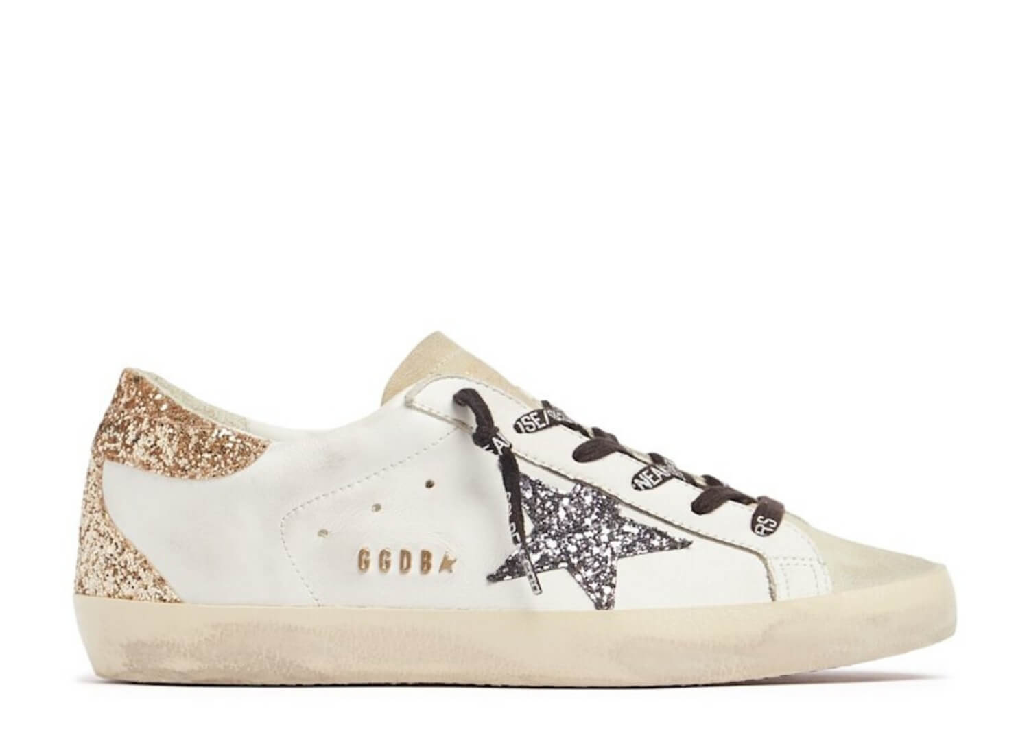Golden Goose Super Star White Multi Glitter Leather Sneakers