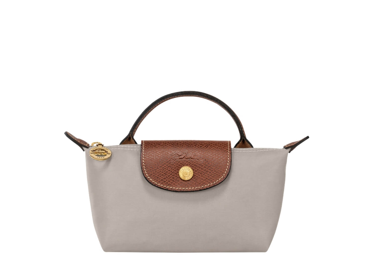 Longchamp Le Pliage Green Pouch with Handle Pebble