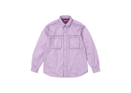 Supreme Faux Suede Snap Shirt Lilac