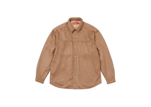 Supreme Faux Suede Snap Shirt Tan