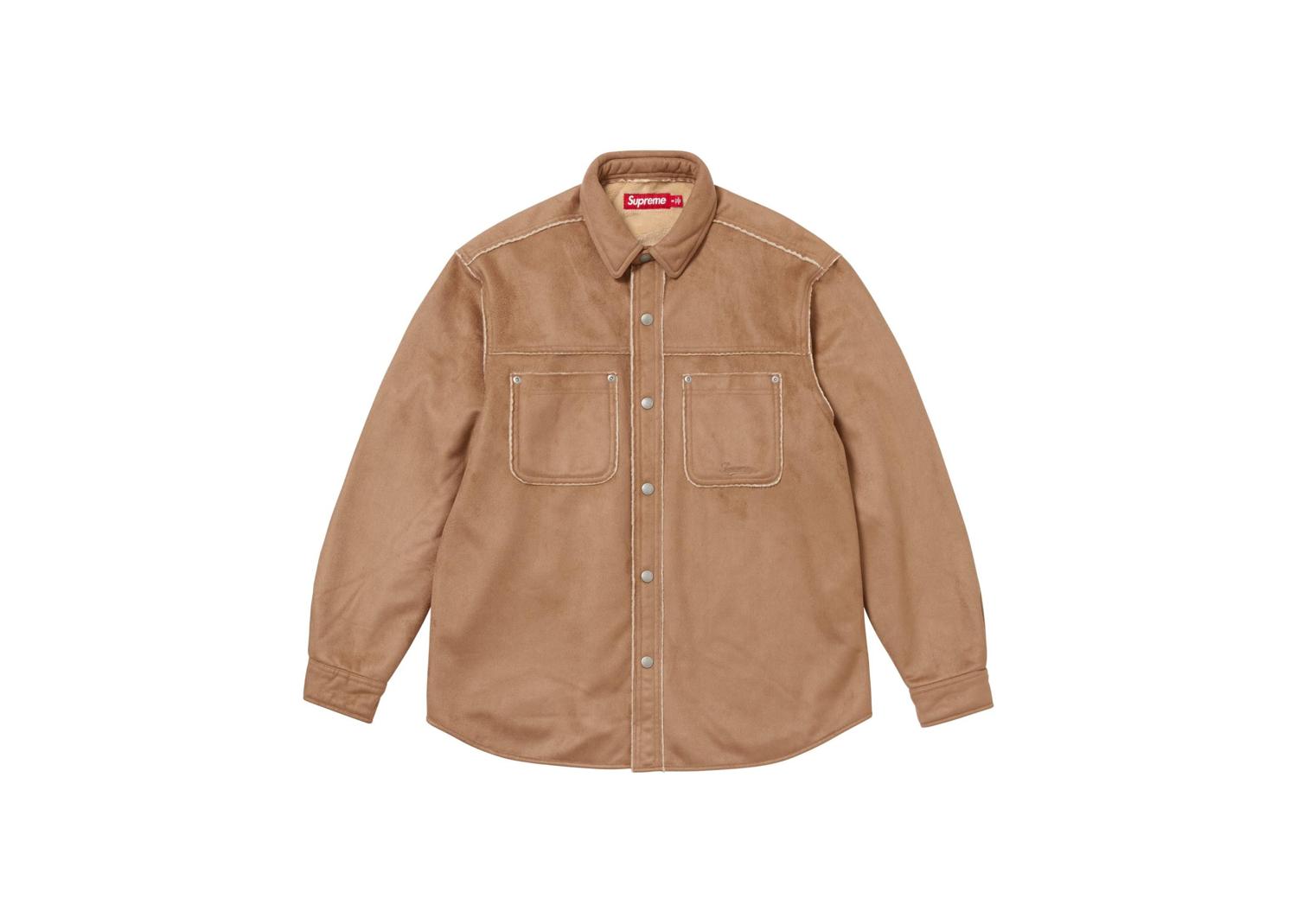 Supreme Faux Suede Snap Shirt Tan