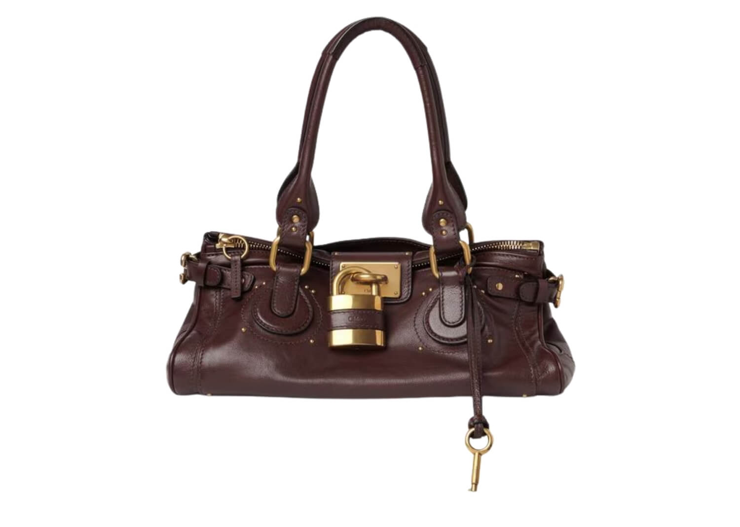 Chloé Paddington bag in grained leather Grenat
