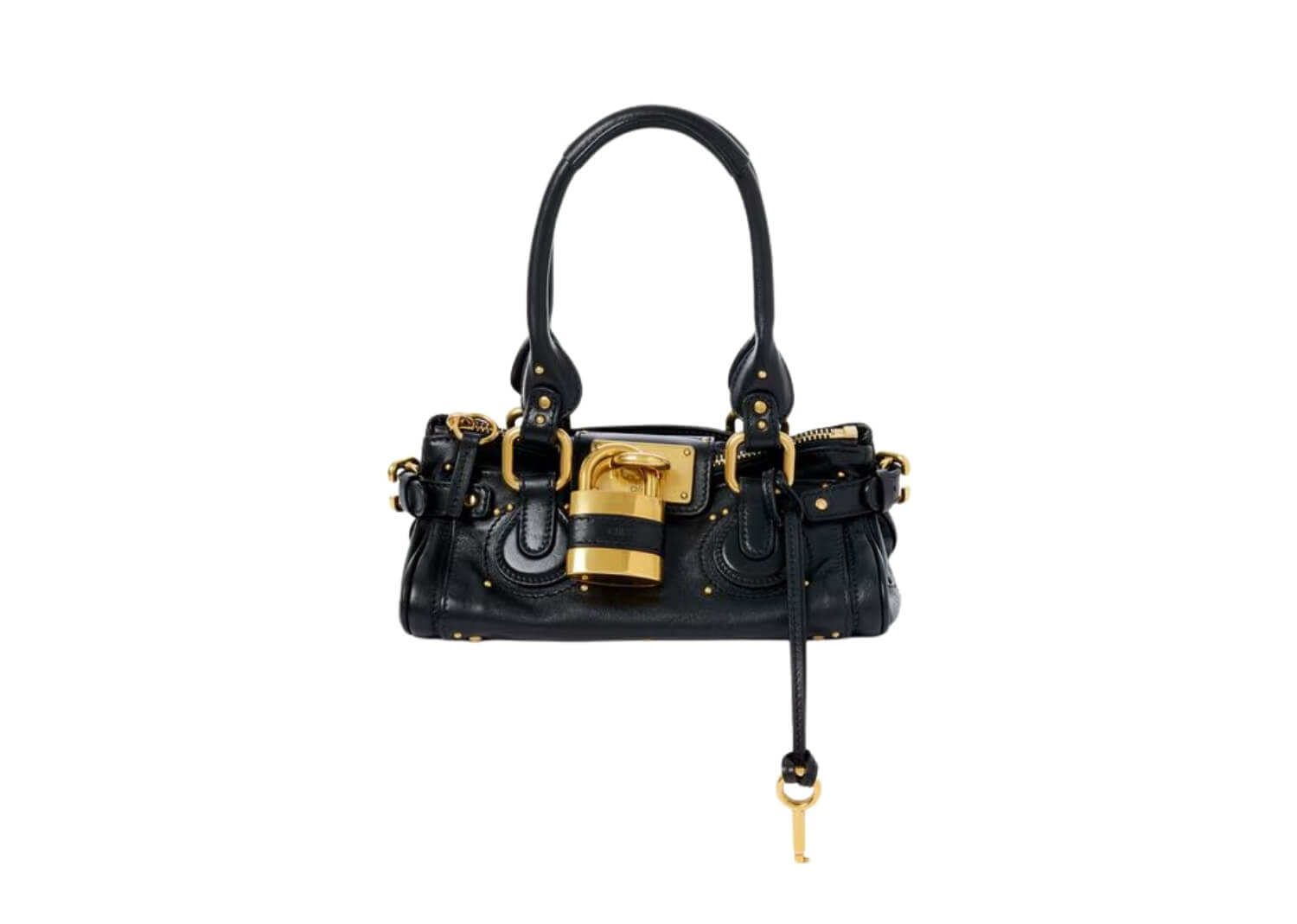 Chloé Small Paddington Bag in Grained Leather Black