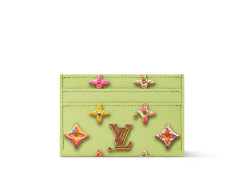 Louis Vuitton Double Card Holder Pistache Monogram Donuts
