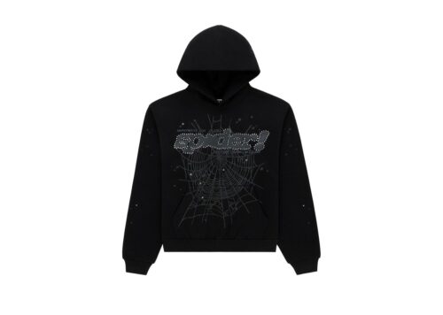 Sp5der Rhinestone Punk V2 Hoodie Black