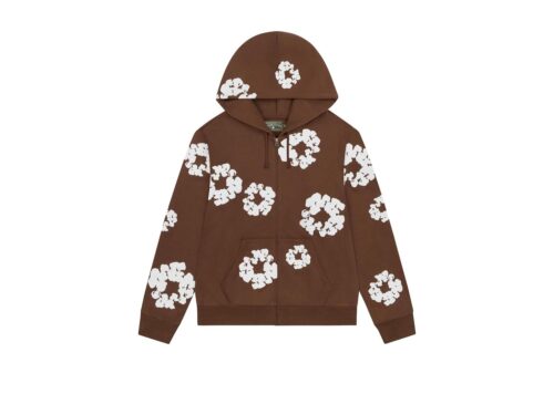 Denim Tears Cotton Wreath Zip Hoodie Brown