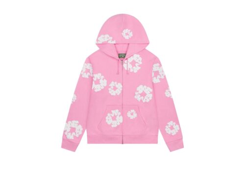 Denim Tears Cotton Wreath Zip Hoodie Pink