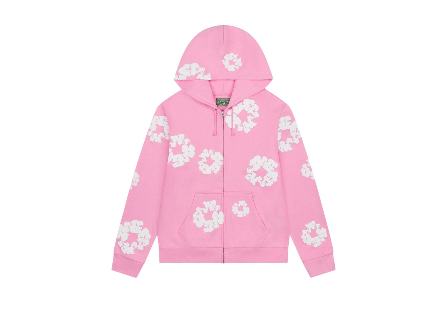 Denim Tears Cotton Wreath Zip Hoodie Pink