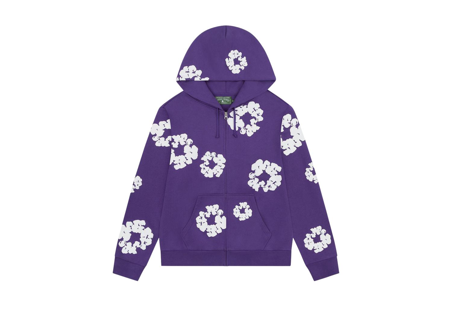 Denim Tears Cotton Wreath Zip Hoodie Purple