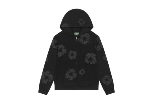 Denim Tears Mono Cotton Wreath Zip Hoodie Black