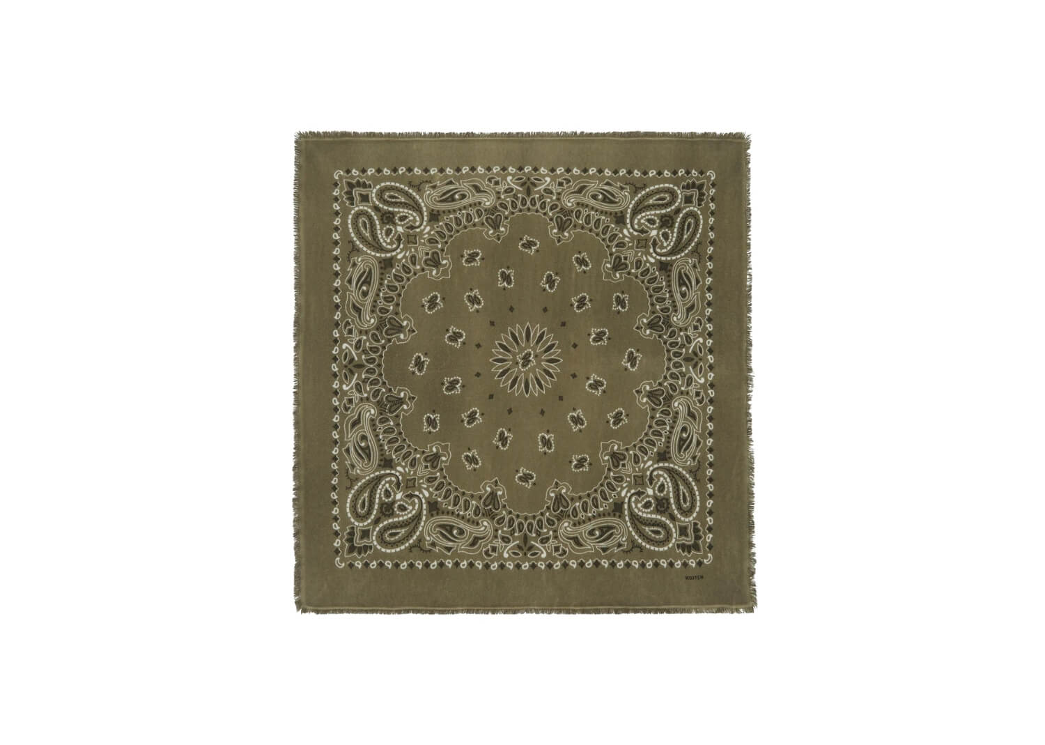 Kujten Large Bandana Hachiko Bico Cactus Large Cashmere Bandana Two-tone Printed