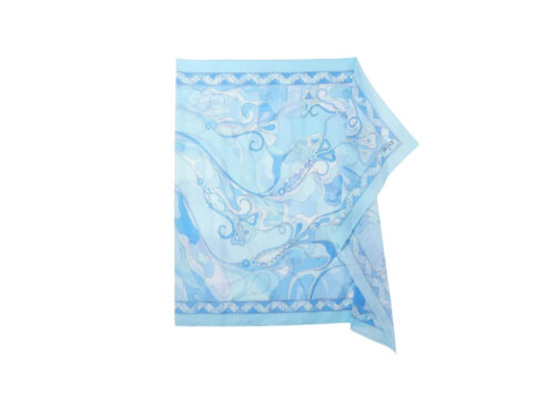 PUCCI Orchidee Print Sarong Pale Blue