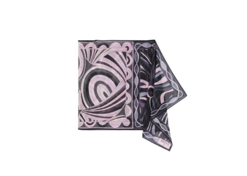 PUCCI Sarong with Mixed Prints Black and Pink Beach Pareo
