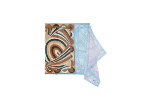 PUCCI Sarong with Mixed Prints Turquoise Gold and Lavender