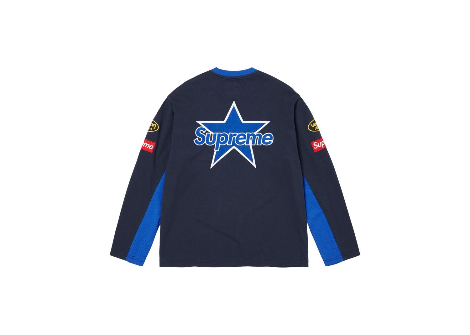 Supreme Vanson Leathers L/S Top Navy | SS26KN29-NAVY | sutore