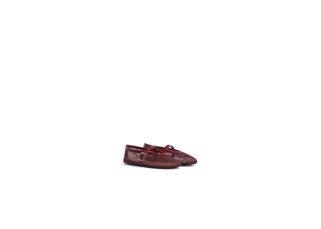 ALAÏA Ballet Flats Fishnet Rouge Grenat 2