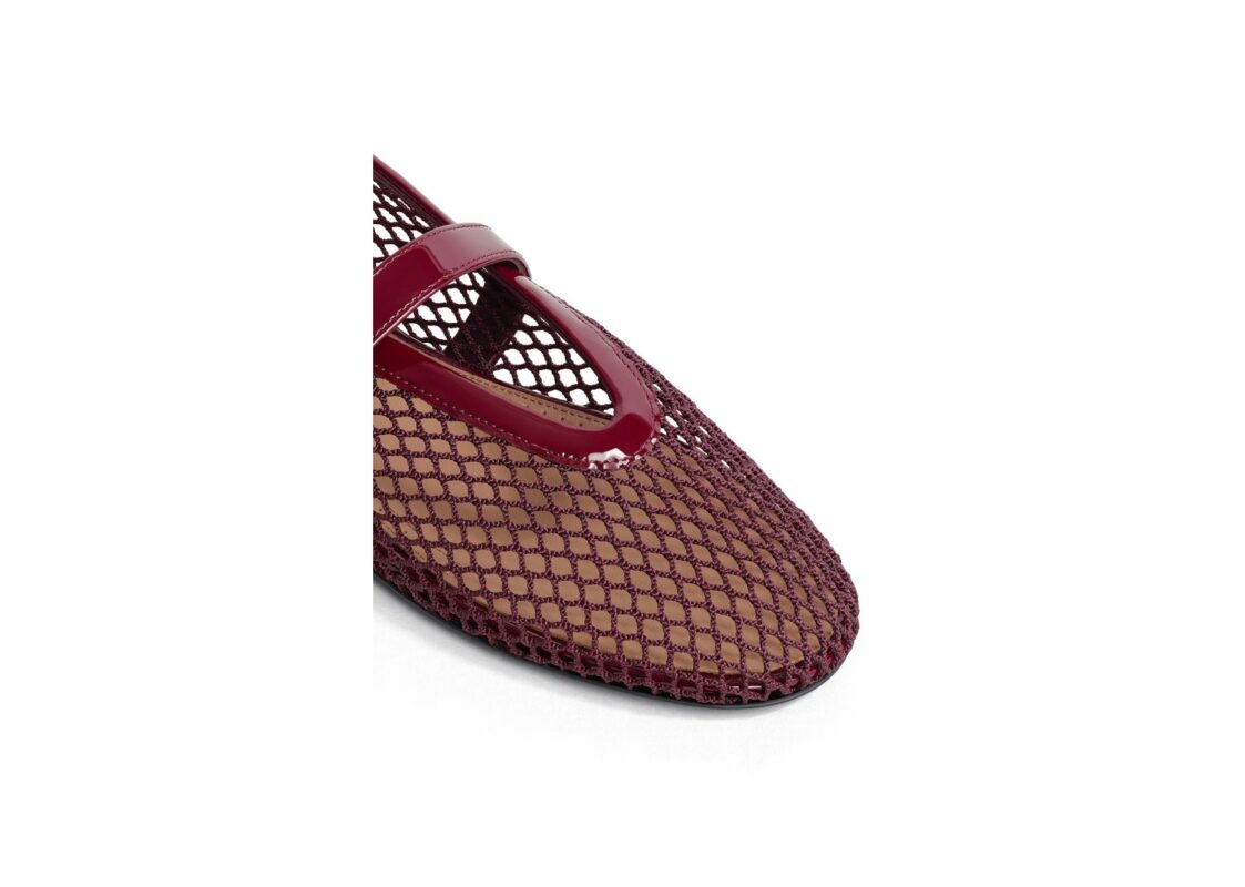 ALAÏA Ballet Flats Fishnet Rouge Grenat 3