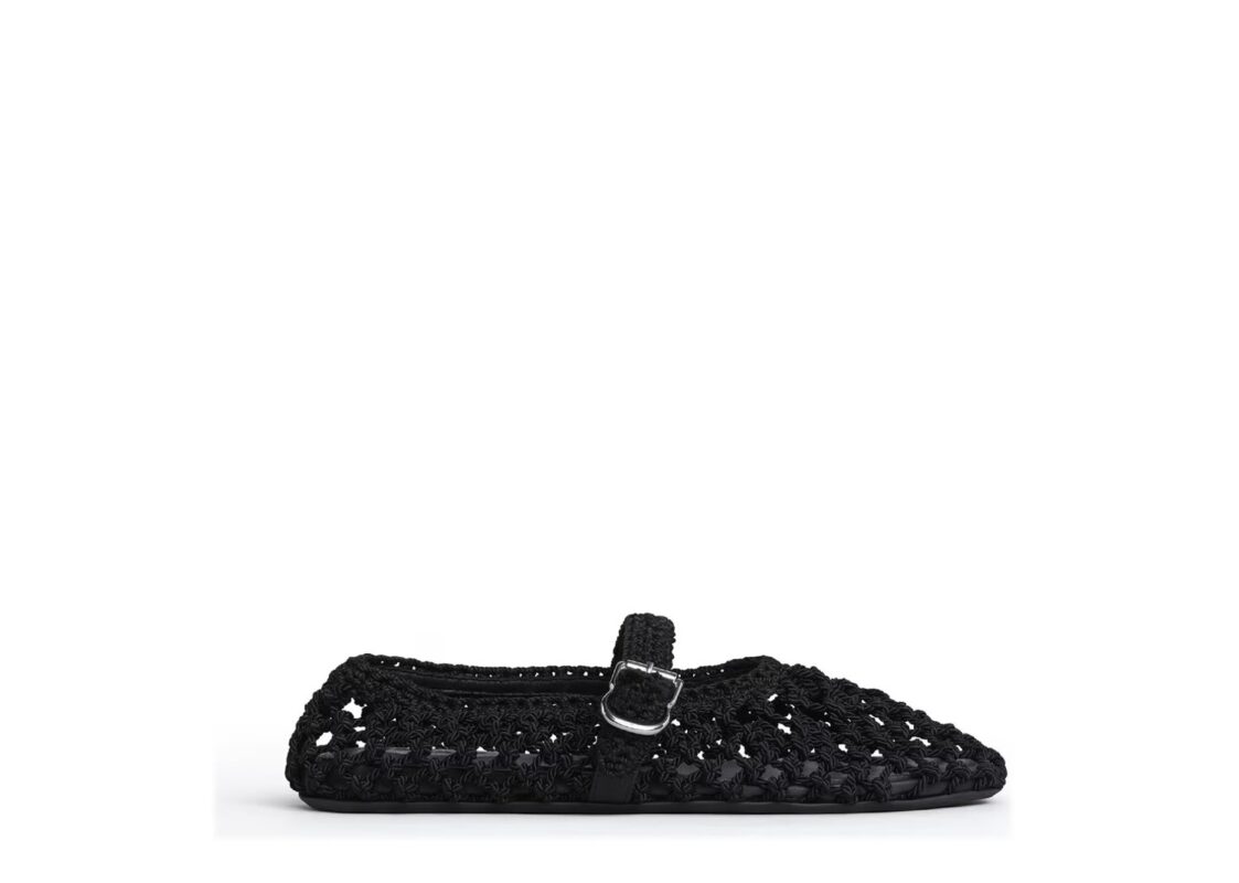 ALAÏA Ballet Flats in Satin Cord Noir