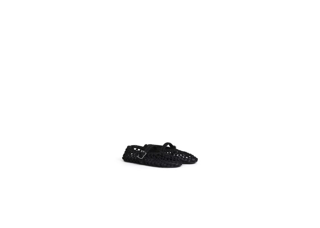 ALAÏA Ballet Flats in Satin Cord Noir 2