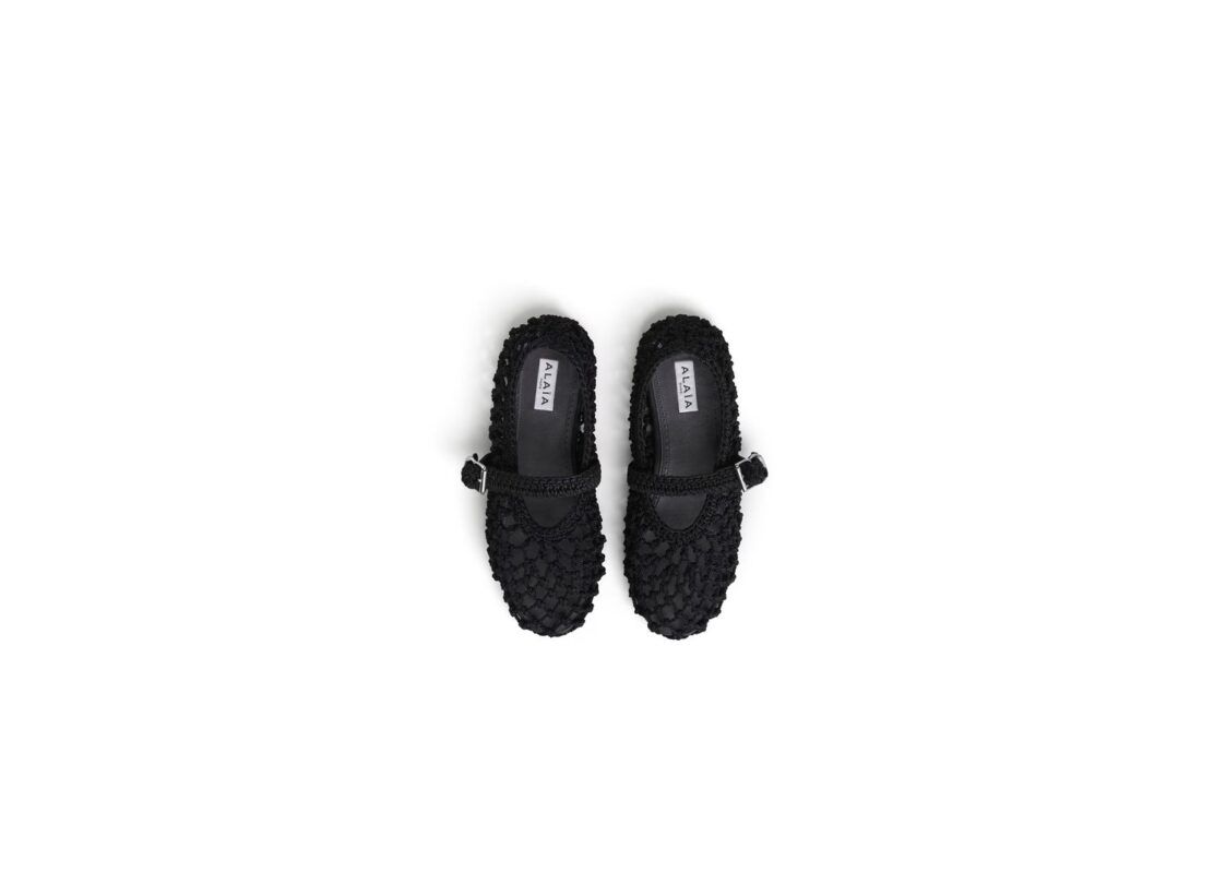 ALAÏA Ballet Flats in Satin Cord Noir 3