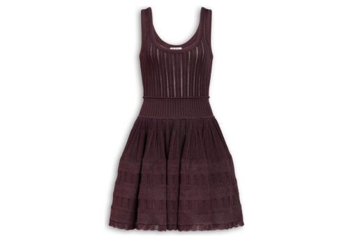 ALAÏA Crinoline Knit Dress Bordeaux - BORDEAUX - 1