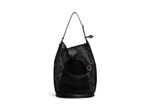 ALAÏA Hip Large Bucket Bag Leather Net Noir - NOIR - 1