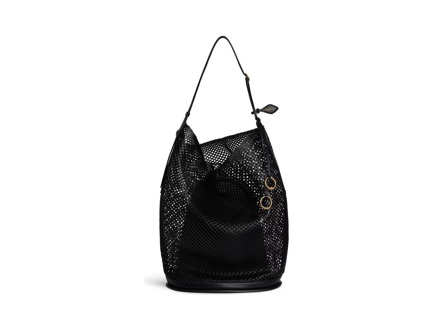 ALAÏA Hip Large Bucket Bag Leather Net Noir - NOIR - 1