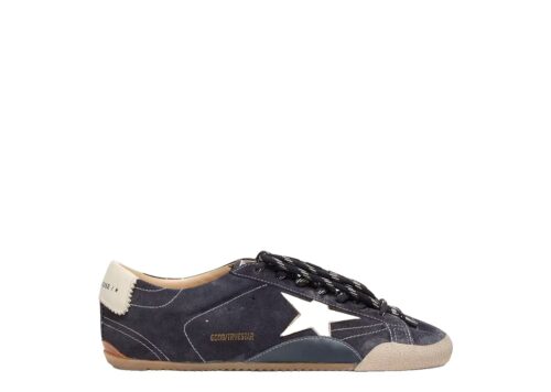 Golden Goose Men's True-Star Dark Blue Suede with White Nappa Leather Star & Heel Tab - - 1