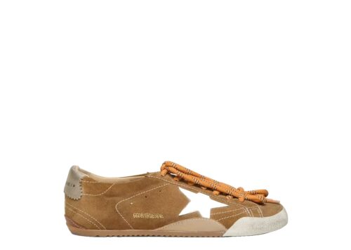 Golden Goose True-Star Tobacco Suede White Star Platinum Heel Tab - - 1