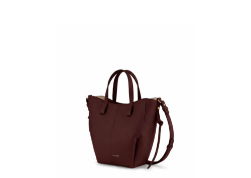 Polène Cyme Tote Nano Textured Black Cherry