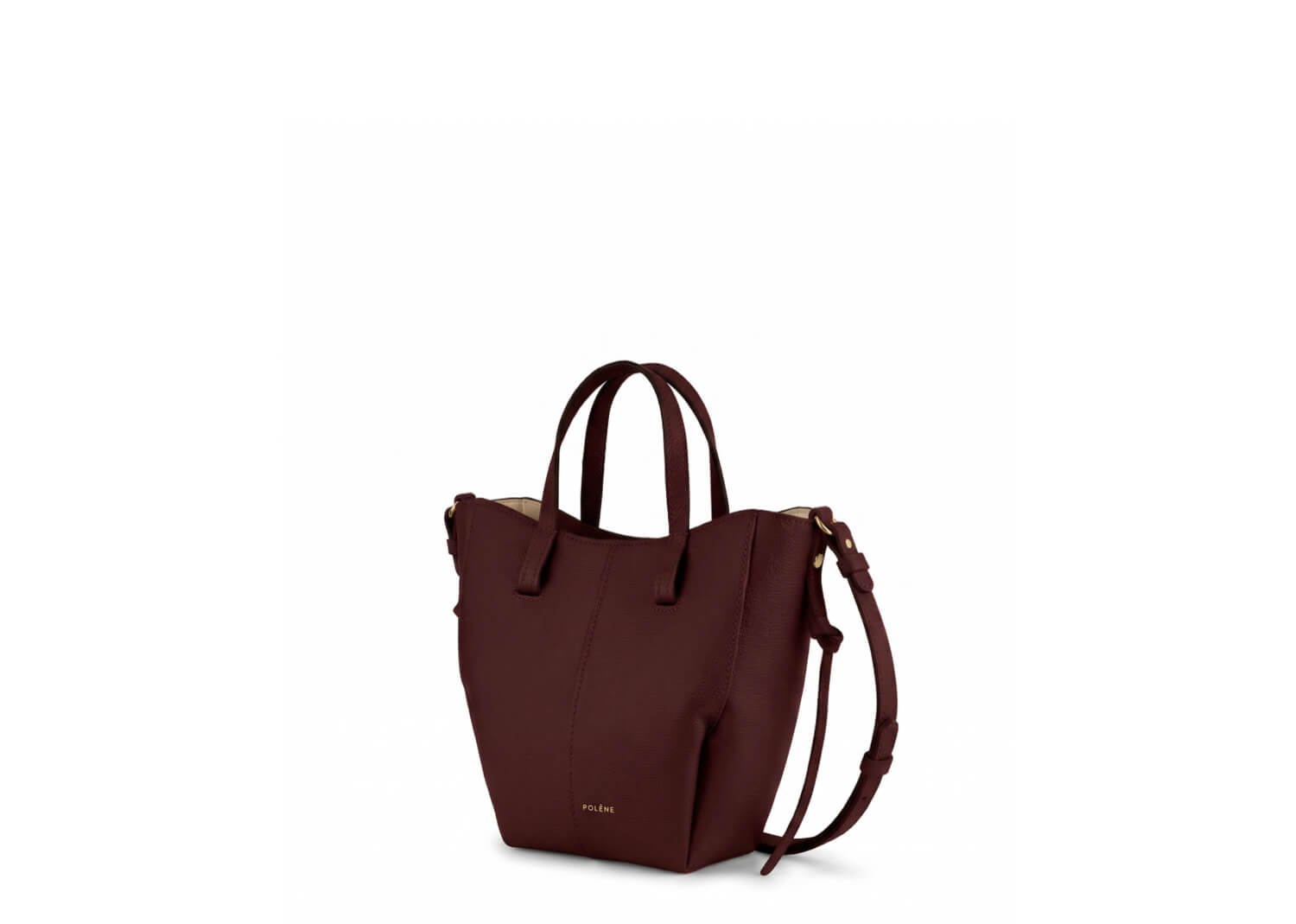 Polène Cyme Tote Nano Textured Black Cherry