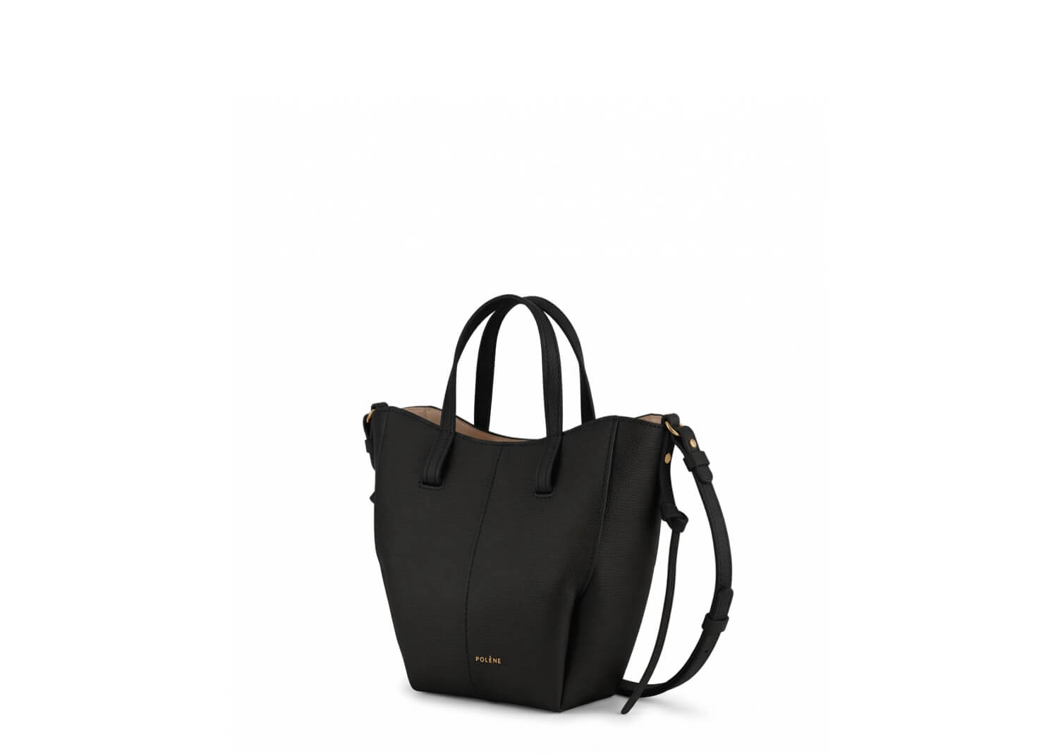 Polène Cyme Tote Nano Textured Black