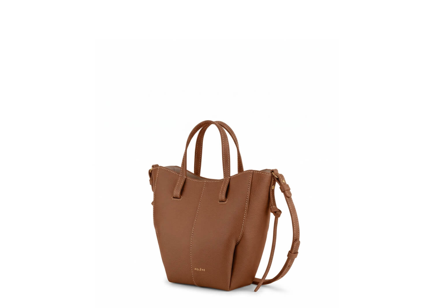 Polène Cyme Tote Nano Textured Camel