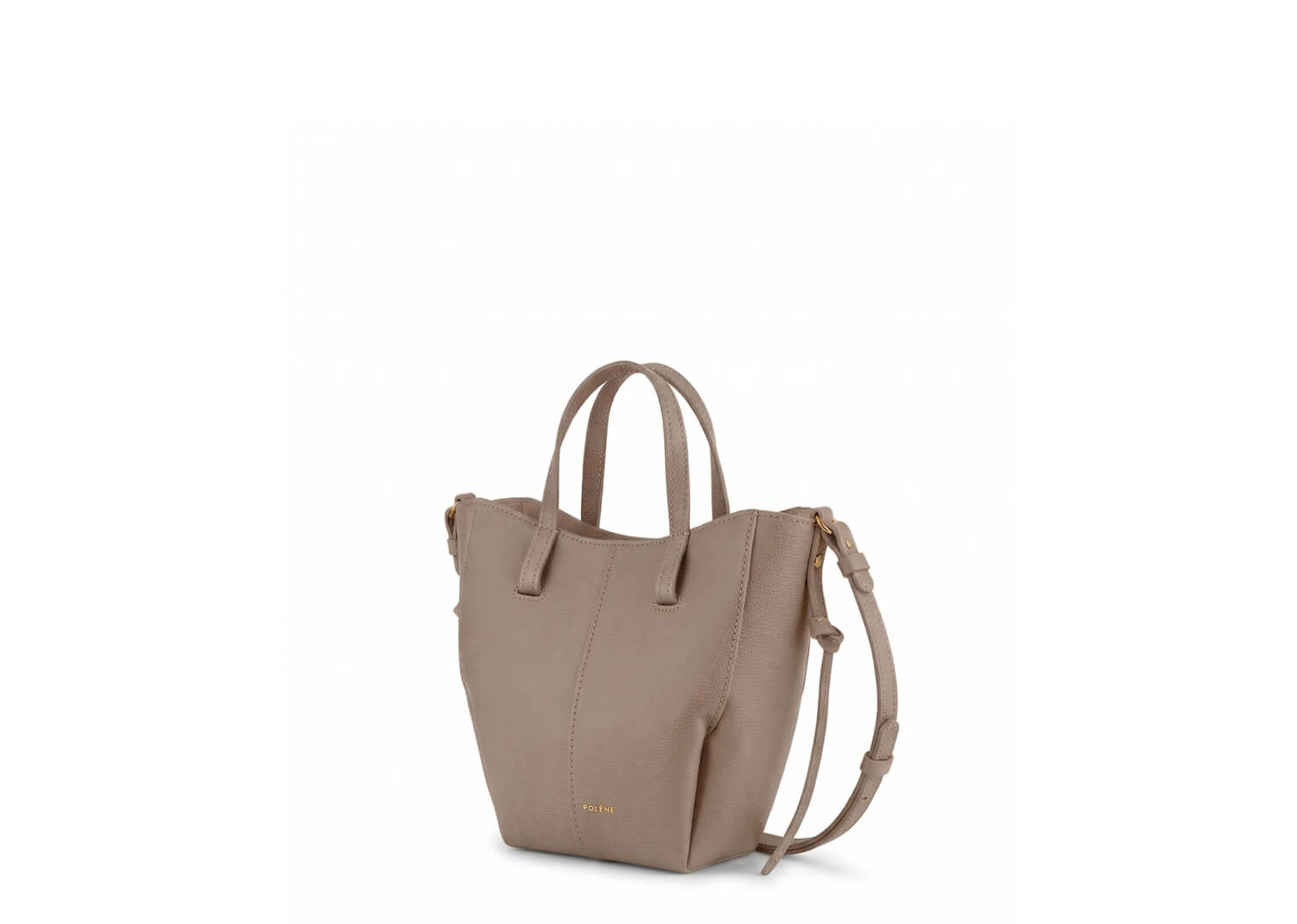 Polène Cyme Tote Nano Textured Taupe