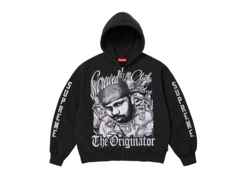 Supreme DJ Screw Zip Up Hooded Sweatshirt Black - Black - 1