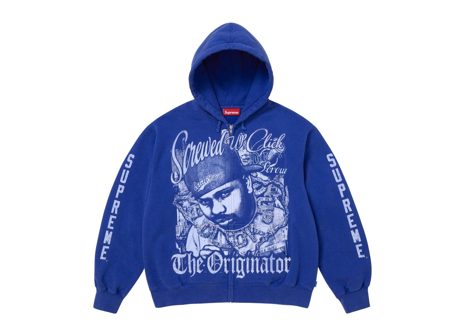 Supreme DJ Screw Zip Up Hooded Sweatshirt Blue - Blue - 1