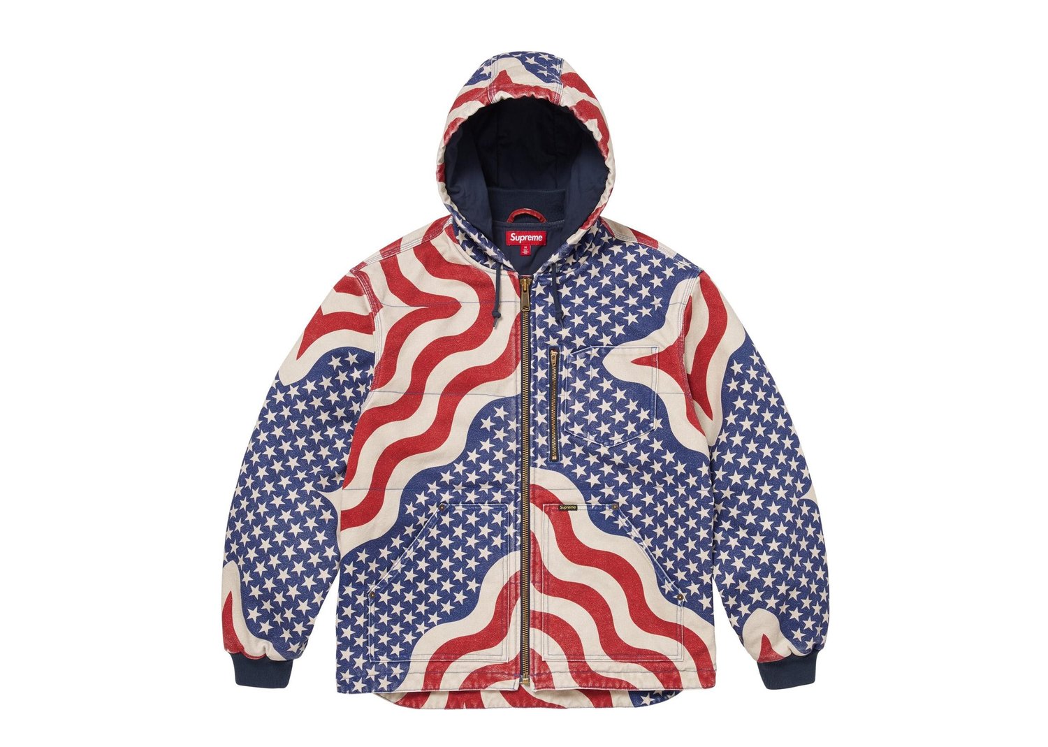Supreme Flag Quilted Hooded Work Jacket Multicolor - Multicolor - 1