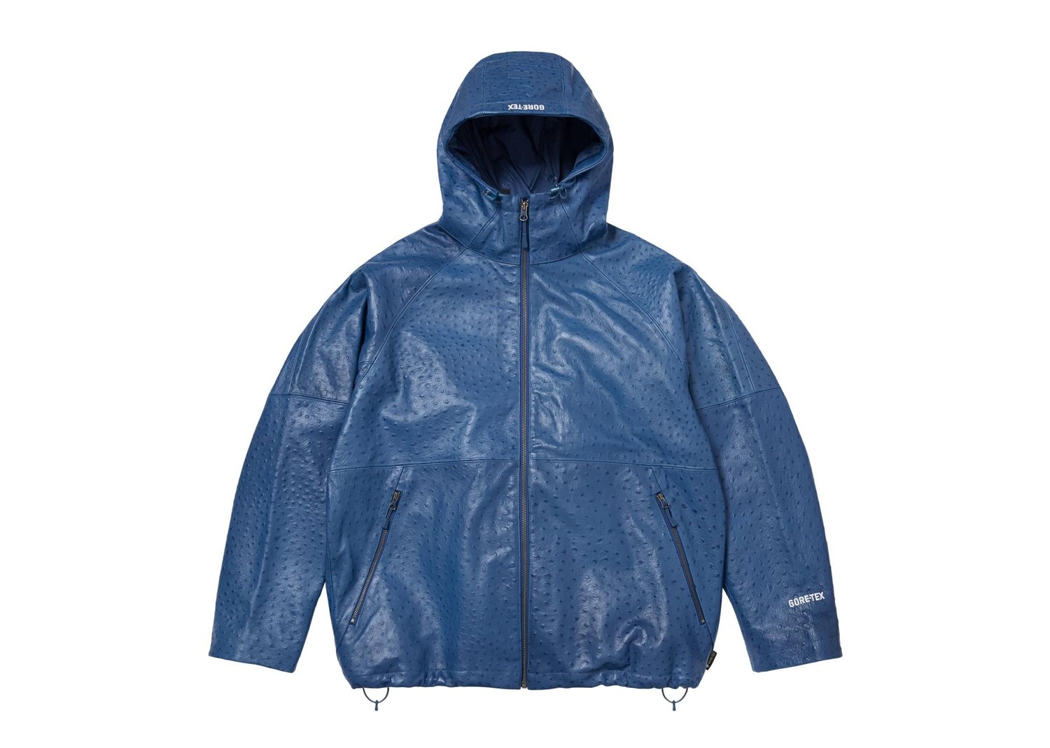 Supreme GORE-TEX Ostrich Embosssed Leather Jacket Blue - Blue - 1