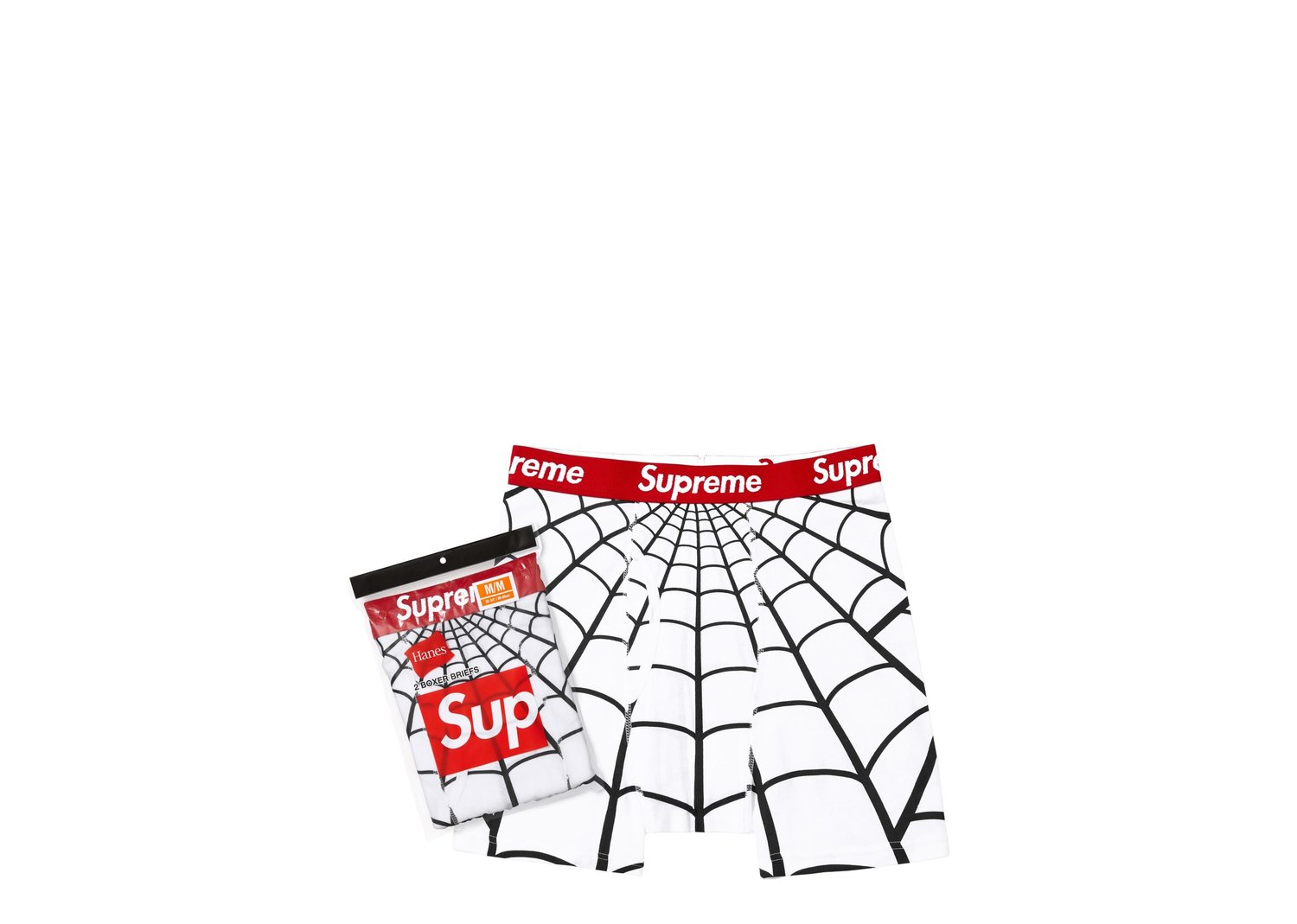 Supreme Hanes Spider-Man Boxer Briefs (2 Pack) White - White - 1