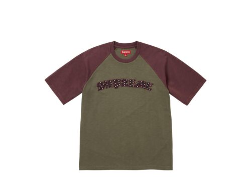 Supreme Rhinestone Raglan S/S Top Olive - Olive - 1