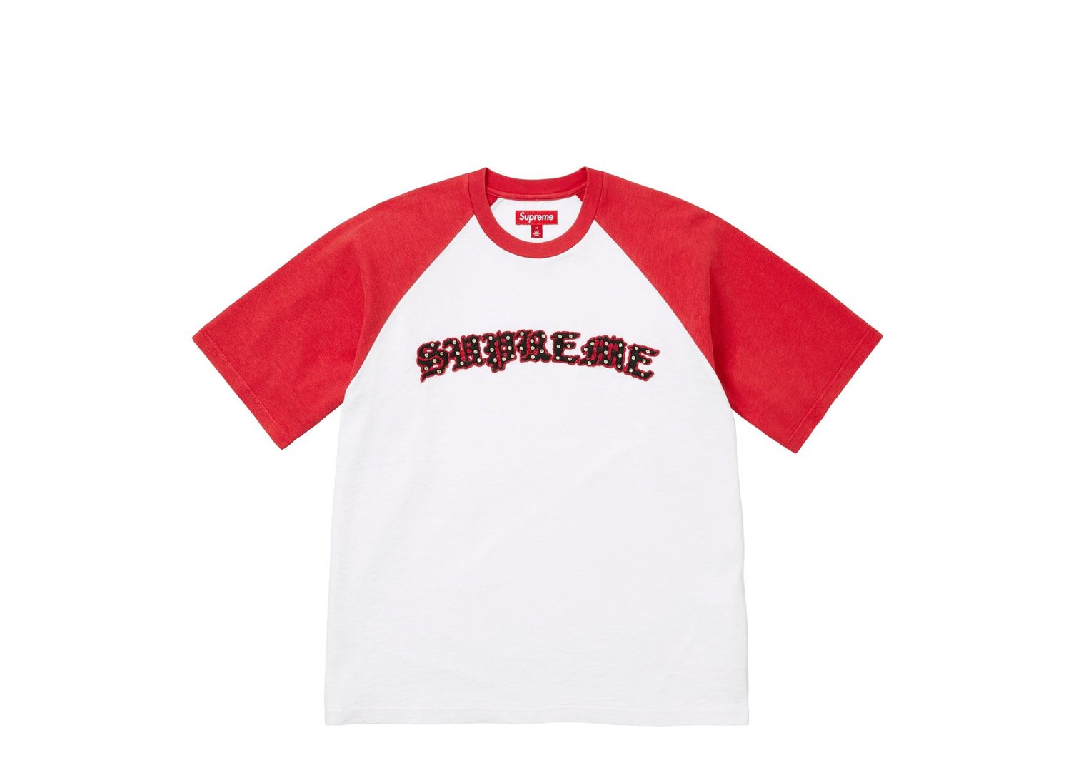 Supreme Rhinestone Raglan S/S Top White - White - 1