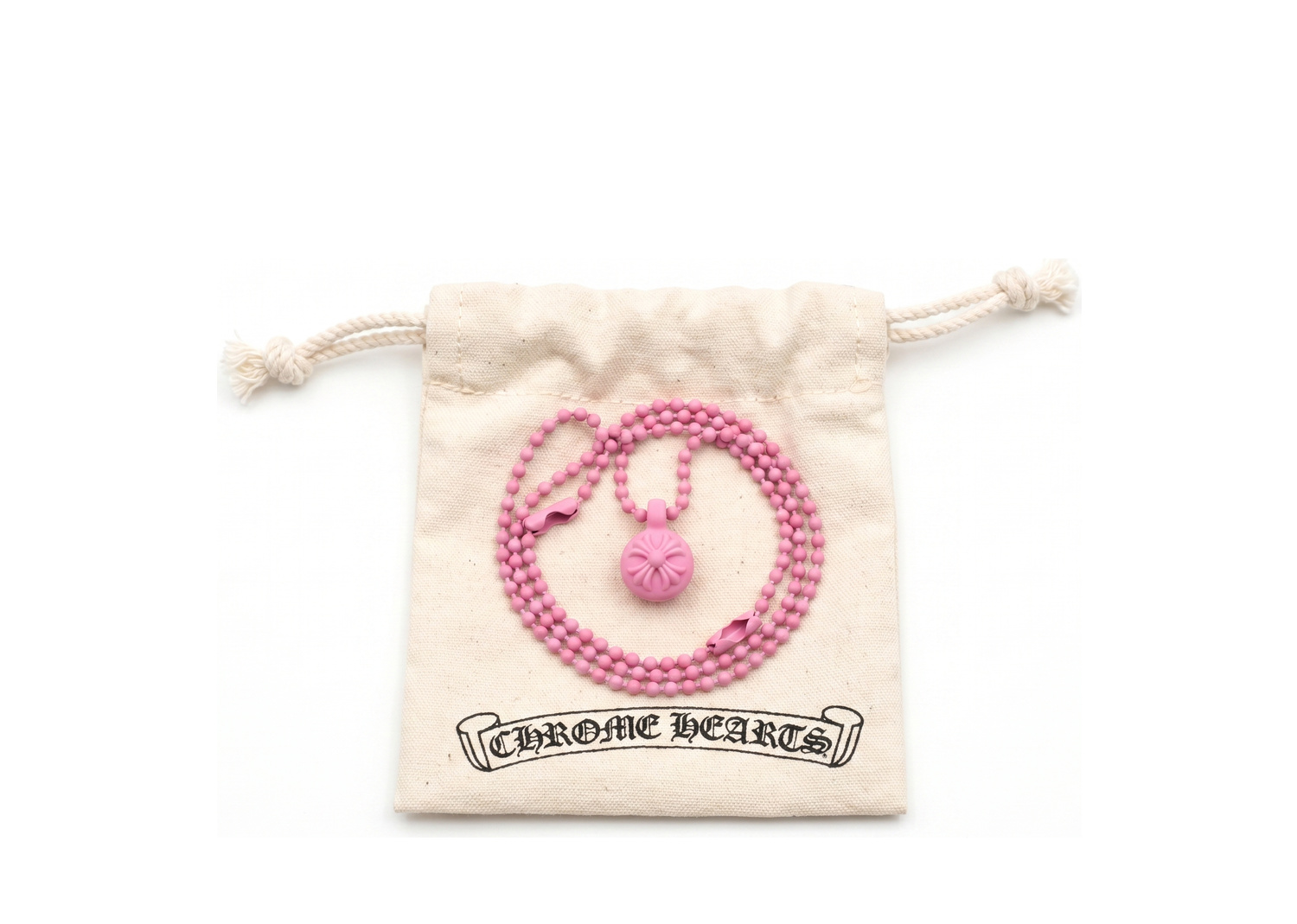 Chrome Hearts Pembe Crossball Silichrome Kolye