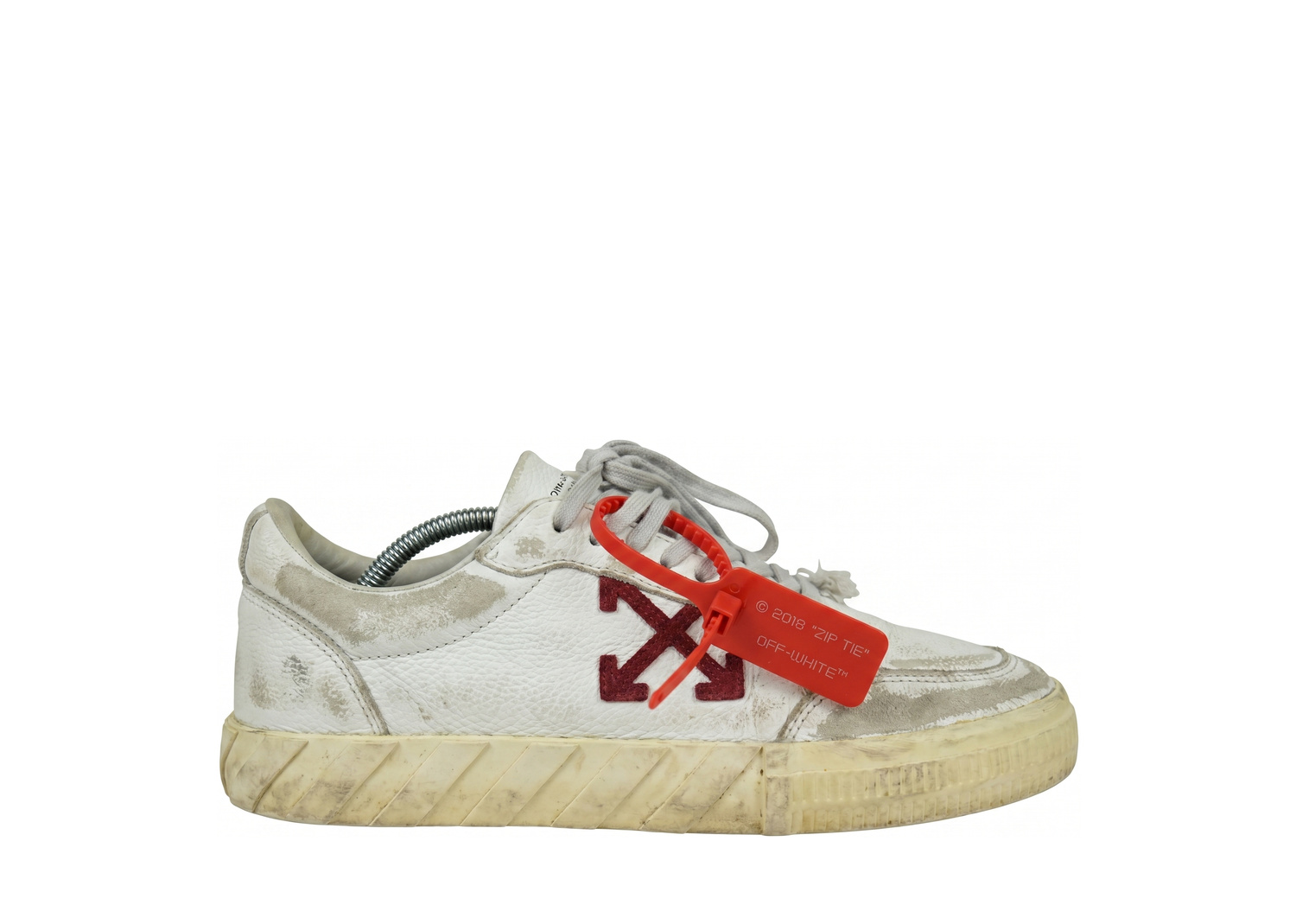 Off-White Vulcanized Low Deri Ayakkabı